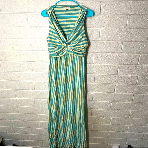 Synergy Organic Clothing Dresses & Skirts - Synergy 100% Organic Cotton Dress Ruched Maxi Dress Women’s Large Turquoise EUC